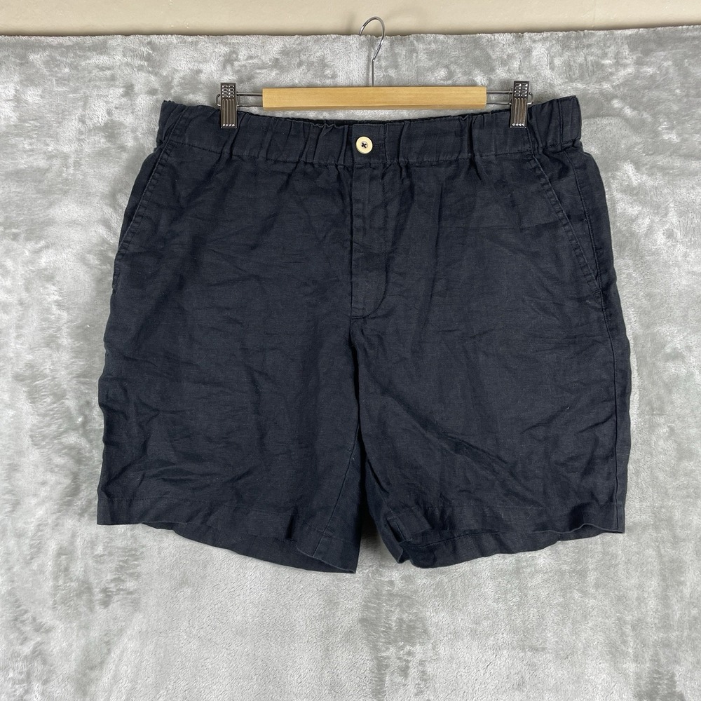 Quince 100% European Linen Shorts Womens Large Black Preowned